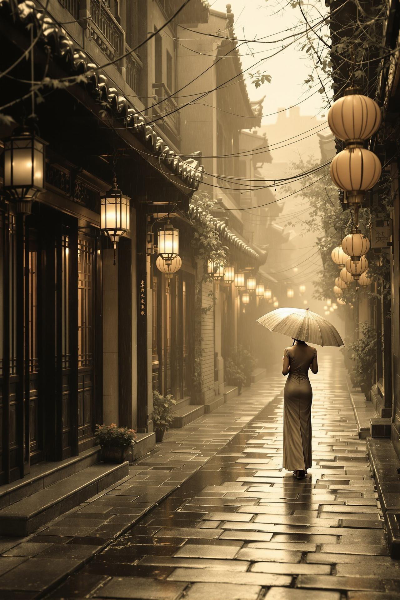 红果网上精选作品 - 烟雨巷 - 青石板路上，刻满了思念的痕迹